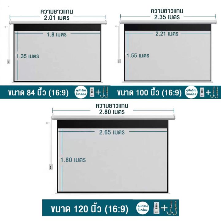 wanbo-projector-electric-screen-จอโปรเจคเตอร์ไฟฟ้า-จอโปรเจคเตอร์-ภาพคมชัด-ควบคุมผ่านรีโมท-หน้าจอแบบใช้มอเตอร์-ม่านไฟฟ้า