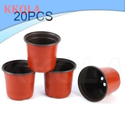 QKKQLA 20pcs Garden Planter Nursery Plant Grow Pots Cup for Flower Plastic Pot Gardening Tools Home Tray Box Grow Pots