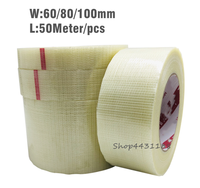 W60 / 80 / 100mm, ความยาว 50 เมตรแถบไฟเบอร์ที่แข็งแกร่งเทปกาวแถบเทปไฟเบอร์สำหรับชิ้นส่วนฮาร์ดแวร์บรรจุภัณฑ์-Shop5798325