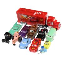 Disney Pixar Cars 3 Lightning McQueen 95 Racing Series 1:55 Diecast Metal Alloy Vehicle Container Truck Boy Kid Collection Toys