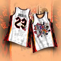 2022! CHICAGO BULLS ROCK JORDAN #23 BLACK &amp; WHITE Jersey | JORDAN #23 | Full Sublimation