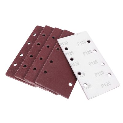 25 Pcs Sanding Pads,Sanding Paper Hook and Loop Sand Sheet 93x185mm Punched 8 Holes Grits 40/60/80/120 Fit Sheet Orbital Sander Multi-Sander Aluminum Oxide Grain