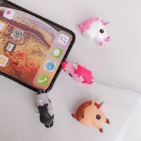 Silicone Cute Unicorn Phone Charger Cable Protector Cord Data Line Cover Decorate Smartphone Wire Accessories