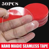 ✾∈ Round Double Sided Tape Acrylic Adhesive Reusable Magic Nano Tape Transparent Waterproof Sticker Heat Resistant Home Appliance