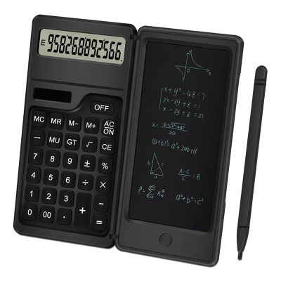 12 Digits LCD Display Calculator with Notepad Solar Desktop Calculator Portable Calculator for Office, School and Home