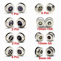 1PC Circualr Shape Magnetic Pogo Pin Connector 1 2 3 4 5 Pin Male Female Probe 5V 3A 10A DC Power Charging Socket Connectors  Wires Leads Adapters