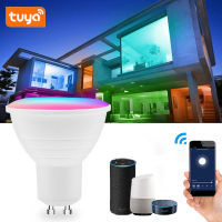 Tuya WiFi Smart Light Bulb 5W GU10 E27 GU5.3 Dimming RGB + W LED Spotlight Smart Light Cup Work With Amazon Alexa Home