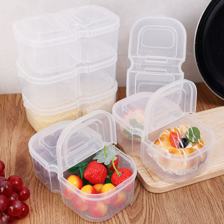 1pc 4-grid Food Preservation Box, Thickened Transparent Fresh