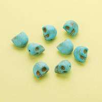 10Pcs 15MM Dyed Blue Turquoise Skull Stone Beads DIY Beading Supplies 4160051 Beads