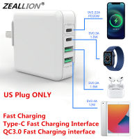 Zeallion PD ChargerประเภทC 20W 35Wที่ชาร์จเร็วสำหรับMacbook Quick Charge 4พอร์ต,ยุโรป,US, UKและEUมาตรฐานพอร์ตUSBสำหรับสมาร์ทโฟน