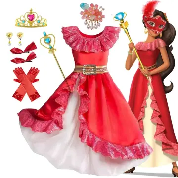 Girl Classic Princess Elena Red Cosplay Costume Kids of Avalor Elena D –  Toyszoom