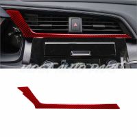 dvfggv Carbon Fiber Interior Center Console AC Air Vent Outlet Below Cover Trim For Honda Civic 2016-2021 1pcs （2 Color）