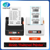 USB 3" 80mm Mini Thermal Receipt Label 2 in 1 Printer Bluetooth Portable Maker Support PC Android IOS Phone with Paper Papeles Fax Paper Rolls