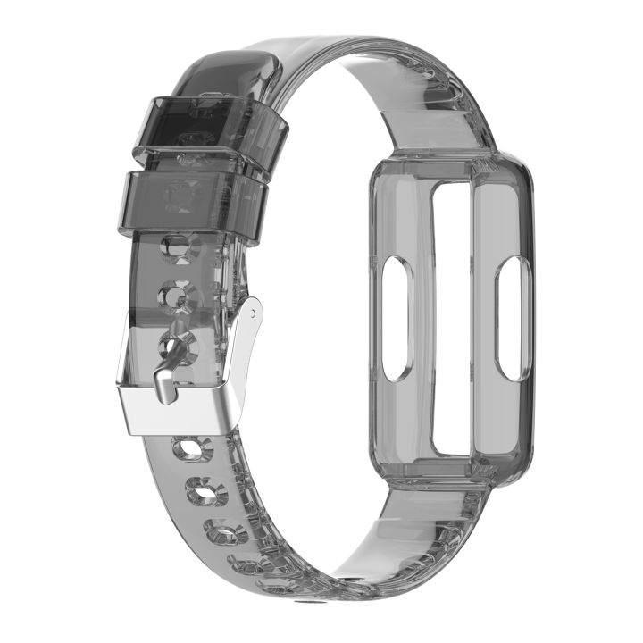 สำหรับ-fitbit-ace-3ซิลิโคนใสสายนาฬิกาข้อมือแบบบูรณาการ-สีดำโปร่งใส-ขายเอง