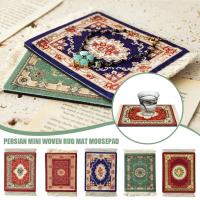 Persian Mini Woven Rug Mat Mousepad Retro Style Carpet Cup Laptop Pattern P5Y4