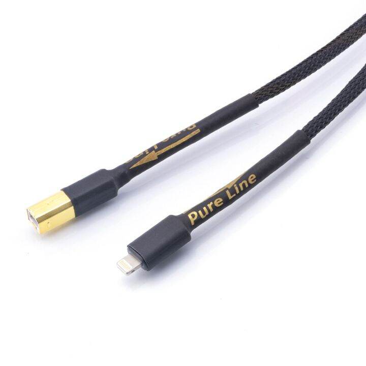 HiFi Sliver Plated Lightning To B Cable USB OTG Audio Data Cable DAC