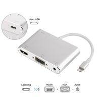 3 in 1 Lightning 8Pin to HDMI/VGA/Audio TV Digital Airplay AdapterConverter for iPhone 6 7 (1366)