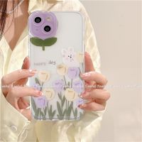 (Great. Cell phone case)  A17 A78 OPPO A57 A17k A92 A93 A16 A16s A15 A15s A31 A5s A96 A12 A3s A16K A94 A74 A72 A52 A54 A76 4F Reno 7 6 5 6 5 4 A5ฝาครอบป้องกันนิ่มแฟชั่นกระต่ายดอกไม้เคสโทรศัพท์