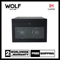 กล่องหมุน กล่องนาฬิกา WOLF1834 รุ่น BRITISH RACING DOUBLE WATCH WINDER WITH STORAGE (BLACK)