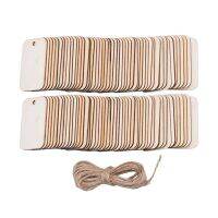 【YF】℗  25pcs Wood Slice Tags Blank Hanging Label With Rope for Wedding Birthday Crafts