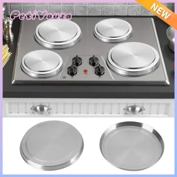 4PCS Round Stainless Steel Electric Stove Top Burner Protection Covers  Kitchen