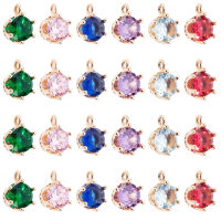 1Box 24Pcs 6 Color Crystal Crown Pendants with Brass Findings Faceted Transparent Crown Crystal Glass Pendants 8.5x6x5mm Rhinestone Crown Charm for Necklace Jewelry Making,Hole: 1mm