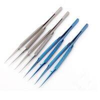 Titanium Microsurgical Instrument Platform Curved Lines Straight Line Tweezer 14cm Mobile Phone Repair Tweezer Head Width 0.15mm