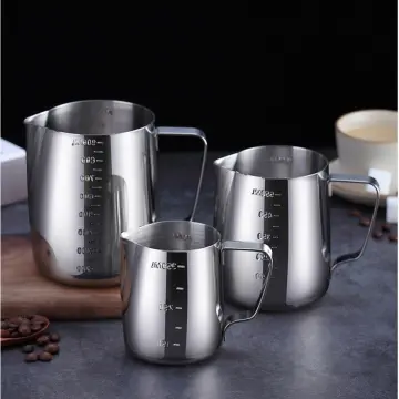 Stainless Steel Milk Frother Pitcher Milk Foam Container Measuring Cups  Coffe Appliance