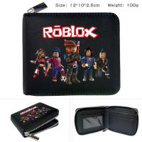 Ro-Bloxs กระเป๋าสตางค์หนังสั้นสำหรับเด็กผู้ชาย,กระเป๋าใส่บัตรหนัง PU แบบพกพามีซิปเคสใส่บัตรแบบสร้างสรรค์สำหรับนักเรียนใส่บัตรแบบลำลองแฟชั่นเสริมบุคลิกภาพ