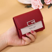 Purse PU Leather Passport Bag Female Wallet Wallet Buckle Wallet Women Wallet Short Wallet