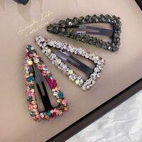 Rhinestone Hair Clip Fashion Hair Accessories Women Seamless Crystal Hollow Water Droplet Square Triangle Hairgrips Hairpin NewTH