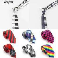 【seafeel】Patterns Printed Smooth Necktie Gift Narrow Plaid Stripe Leopard Tie