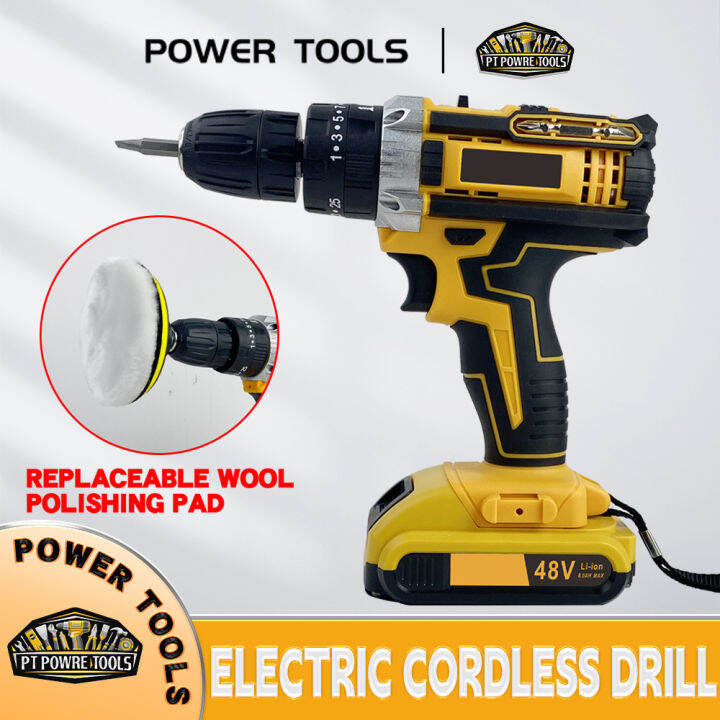 Cordless Electric Drill Impact Hammer Impact/ Polisher 2x Battery ...