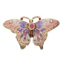 pink butterfly decoration crafted gifts box metal jewelry box unique vintage trinket pot jewelry display storage box souvenirs