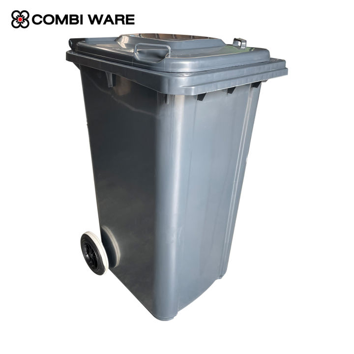 ถังขยะเทศบาล-120-ลิตร-สีเทา-มีเท้าเหลียบด้านข้าง-combi-ware