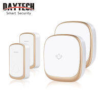 DAYTECH  กริ่งบ้านไรสาย ออดไร้สาย กริ่ง กริ่งประตูไร้สาย 2 ปุ่ม + 2 กริ่งประตู เสียงเรียกเข้า 38 ชนิด, เสียง, รีโมทคอนโทรล, การออกแบบกันน้ำ DB22