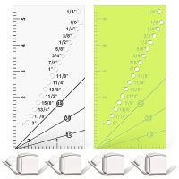 2Pcs Magnetic Seam Guide with Allowance Ruler Sew Gauge for 1/8 to 2 Inch Straight Hems Sewing Quilting Tools