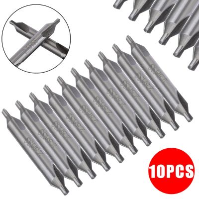 HH-DDPJ10pcs/set 60 Degree High Speed Steel Countersinks 2.5mm Center Drill Combined Drill Bits For Hole Machining Reduces Error
