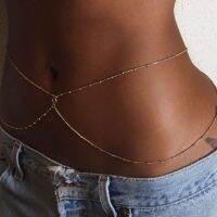 【YF】 Double Layer Bead Ladies Waist Belly Chain Piercing Jewelry Fashion Body  Trendy Accessories Spring Summer Gifts