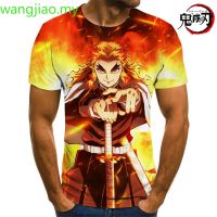 Anime Demon Slayer Kimetsu 3D เสื้อยืดคอสเพลย์แขนสั้นเสื้อยืดผู้ชายเสื้อผ้าการ์ตูนกราฟิกแม่ลูก