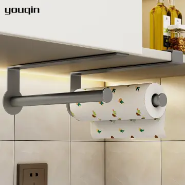 Kitchen Tools Under Cabinet Paper Towel Holder Roll Paper Towel Rack Metal  Organizer Cabinets Free Punch Roll Paper Rack