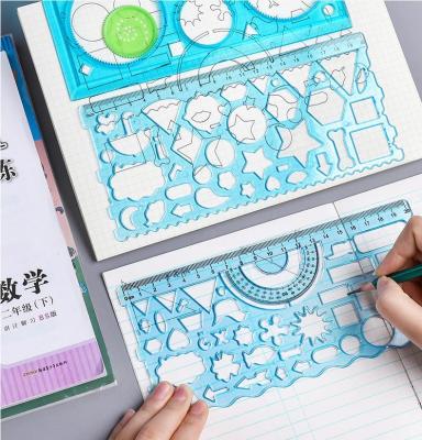 7Pcs/Lot Kids DIY Drawing Toys Circles Geometric Template Ruler Stencil Plastic Ruler Kids Learning Toys Educational Toys Gifts