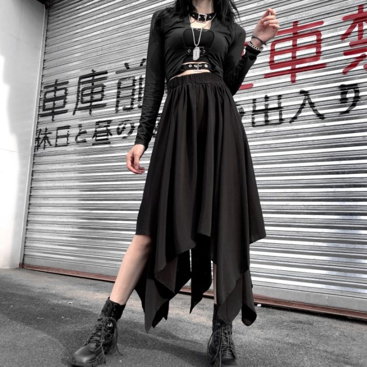 dark-black-irregular-high-waist-skirt-goth-punk-gothic-black-harajuku-long-vintage-skirt-korean-fashion-clothing