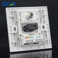 【NEW Popular89】 SeTo 86 Type TV Cat3โทรศัพท์ Cat5e เครือข่ายแผ่นผนัง Keystone Faceplate