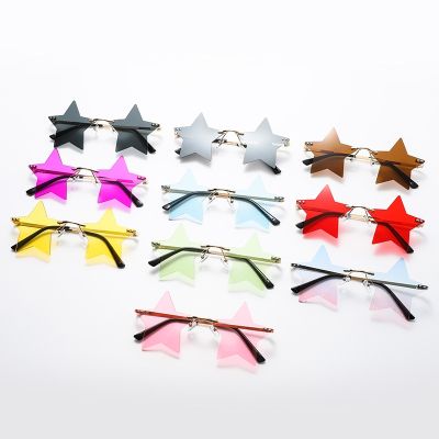 【CC】 Rimless Eyeglasses Decoration Eyewear Glasses Sunglasses Star