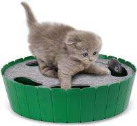 【WNING small pet】ของเล่นแมวเคลื่อนที่แบบโต้ตอบ,ของเล่นแมวหมุนอัตโนมัติทีเซอร์ซ่อนแอบล่าของเล่นพร้อมเมาส์วิ่ง