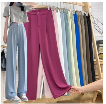 korean FASHION new trendy plain high waist women trousers Loose/Wideleg  Type