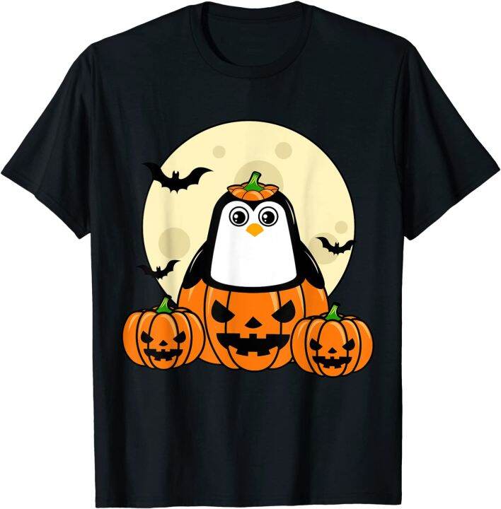 penguin-pumpkin-moon-bats-costume-cute-easy-halloween-gift-t-shirt-cotton-fitness-tight-tees-plain-men-top-t-shirts-fashionable