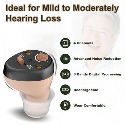 ZZOOI Soroya Digital Rechargeable CIC ITE Hearing Aids Mini ITC Portable Wireless Sound Amplifier Enhancer Hearing Amplifier