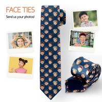 Custom Your Image Necktie Creative Design 8cm Wide Polyester Tie Birthday Gift For Family Personalized Text Logo Face Adult Tie